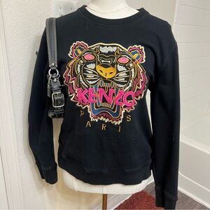 Kenzo Paris Classic logo pink black tiger graphic crewneck sweatshirt designer